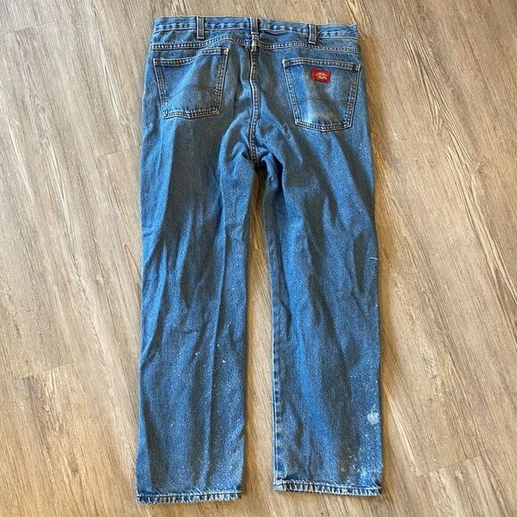 Dickies Work Jeans 38 x 30 Men’s Distressed Character Splatter Faded - Picture 2 of 16